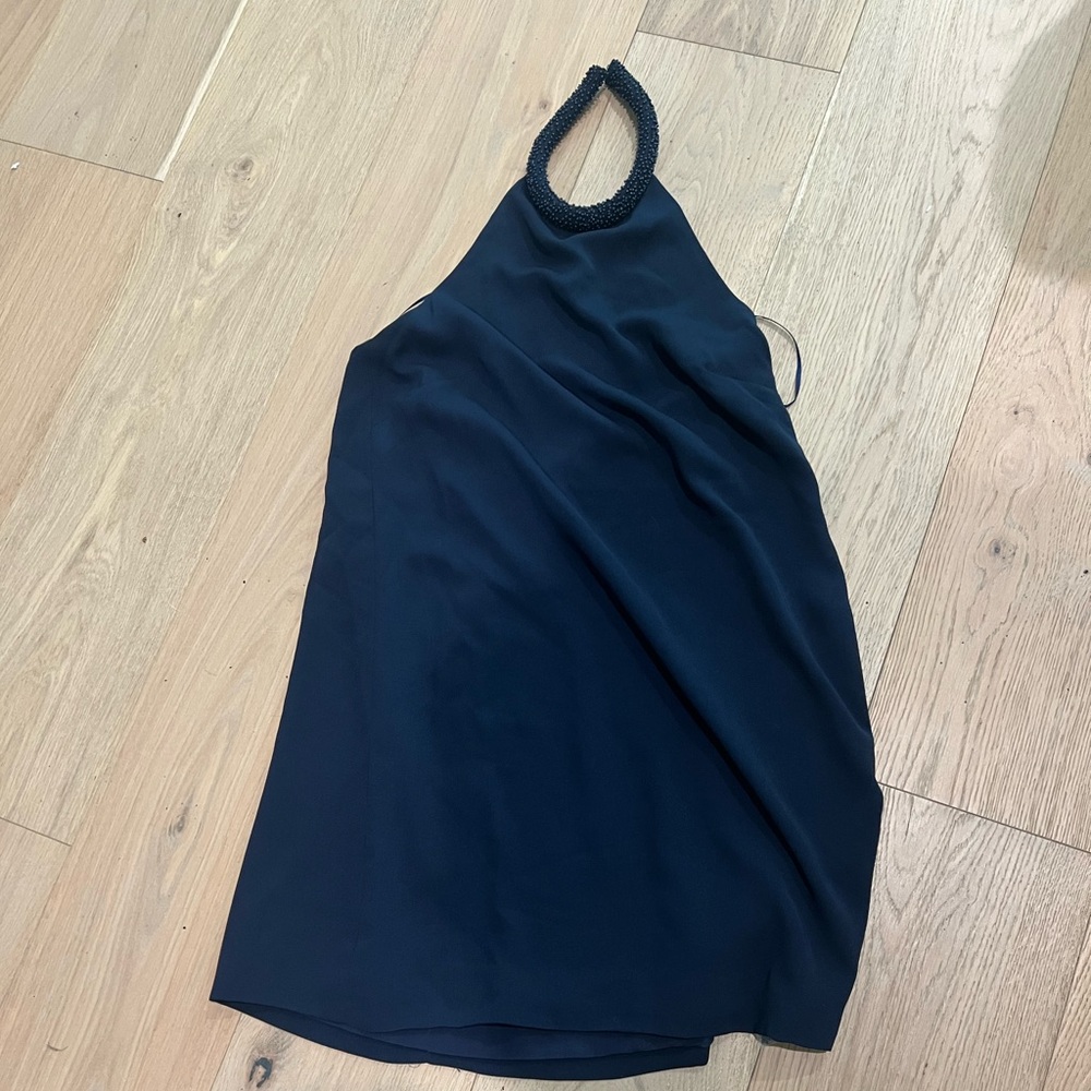 Elegant Navy Halter Dress